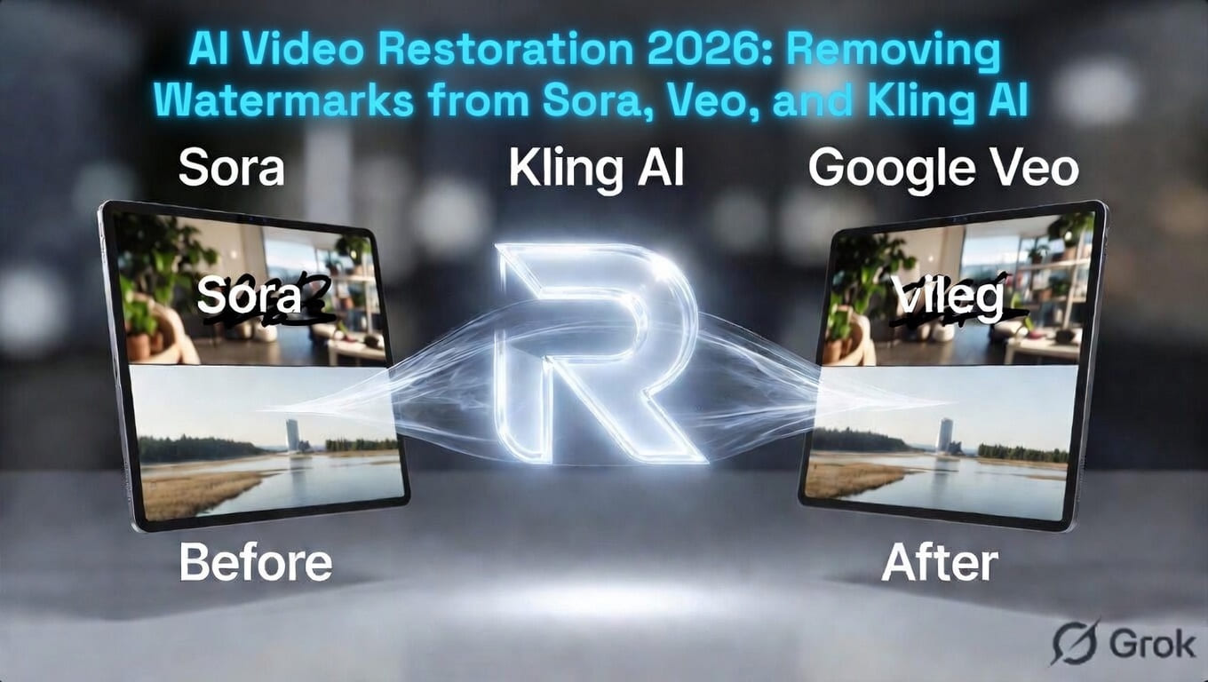 AI Video Restoration 2026 Removing Watermarks from Sora, Veo, and Kling AI